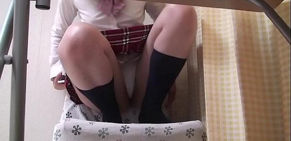  Japanese Schoolgirl Upskirt form Under Desk